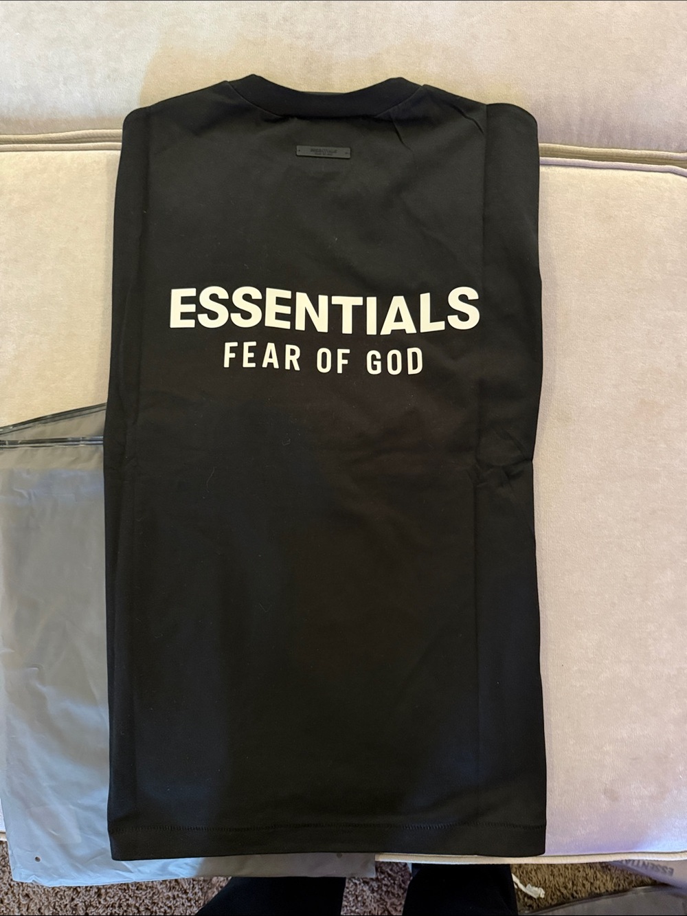Fear of God ESSENTIALS Jet Black tee (2025)